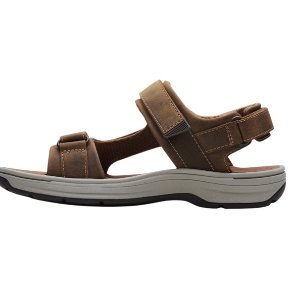 Clarks Mens Saltway Trail Sandals in Light Tan Leather . 26184778 main image 6